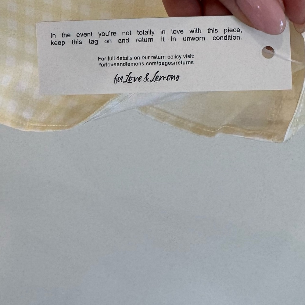 NWT FOR LOVE & LEMONS X FP YELLOW GINGHAM PALOMA TOP- SIZE L - Picture 5 of 6